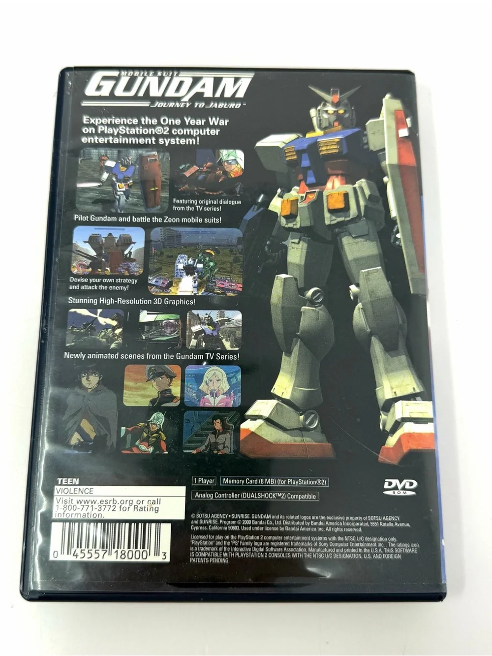 Mobile Suit Gundam: Journey to Jaburo PlayStation 2, 2001 Case & Game No Manual